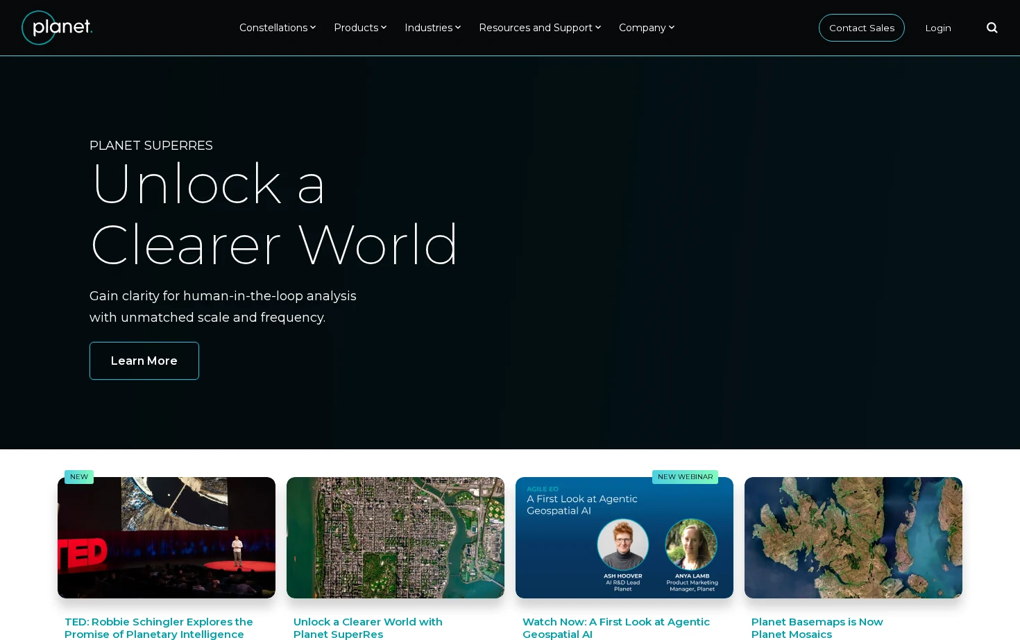 Planet Labs 页面快照
